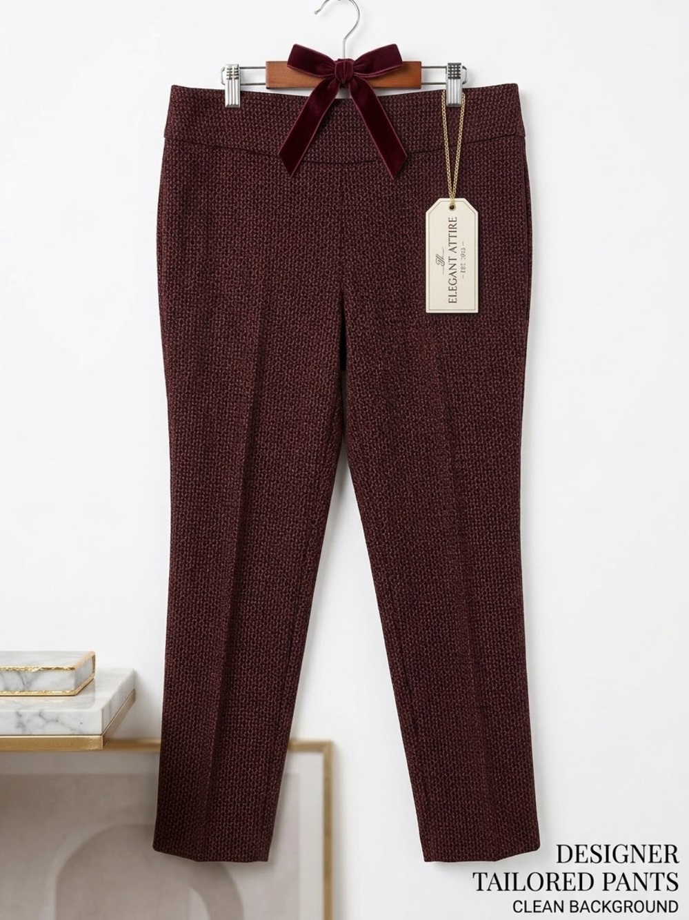 Counterparts Tailored Women's Dress Pants in Deep Red and Black Pullon SZ 12